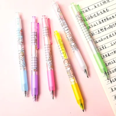 Cartoon Pattern Press Gel Pen 4 Pcs